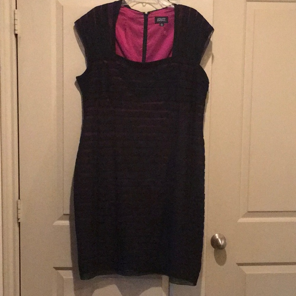 Black dress with pink lining